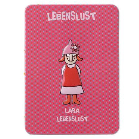 Zwergenkästchen LARA LEBENSLUST mit Lesezeichen, Klangherz und Glasherz