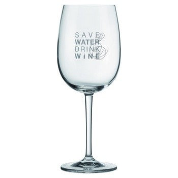 Vino Rotweinglas "save water drink wine" - Räder Design