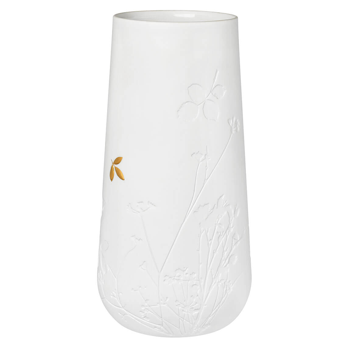 Vase groß Porzellangeschichten Goldenes Blatt Räder Design