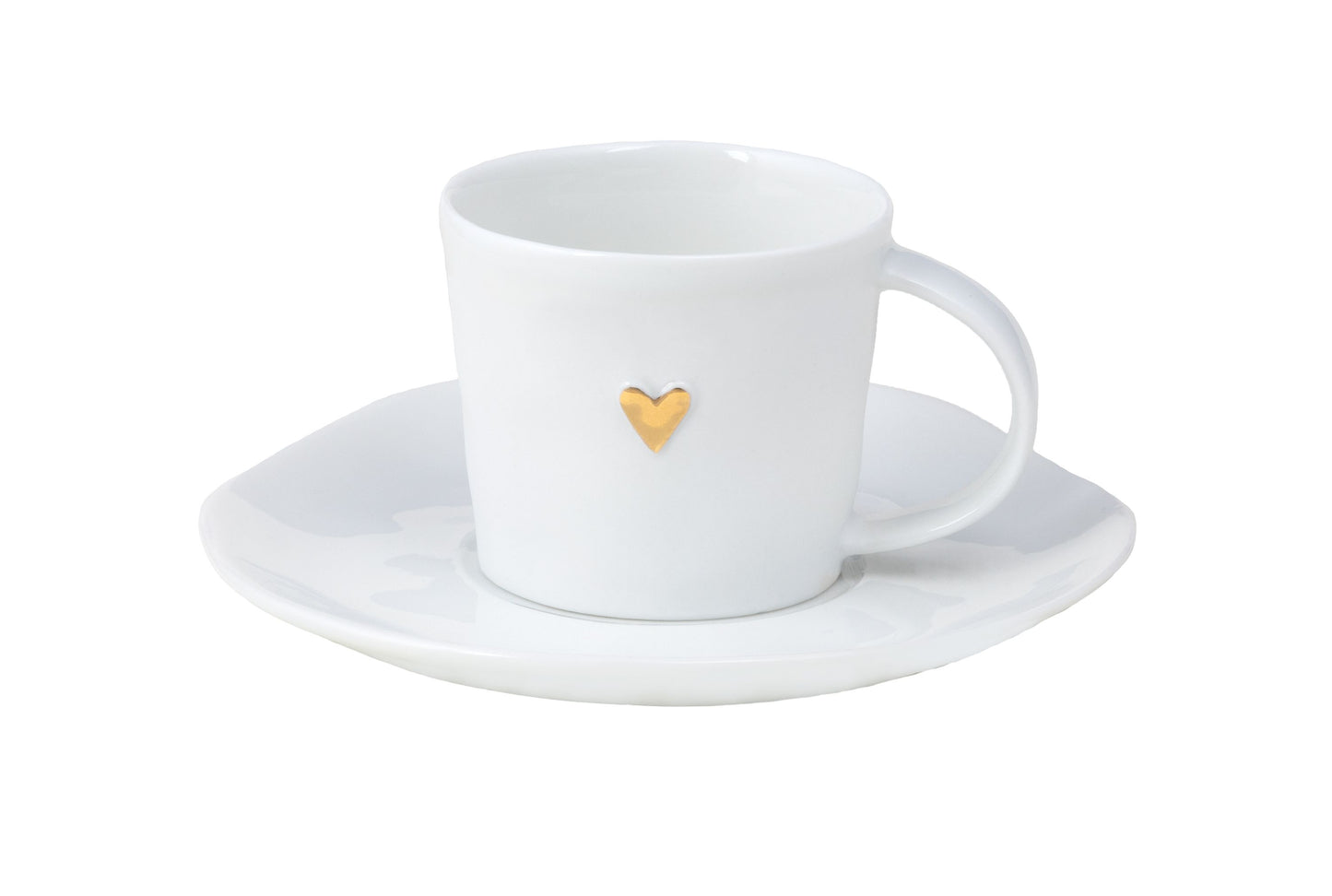 Espressotasse + Unterteller "goldenes Herz" - Räder Design