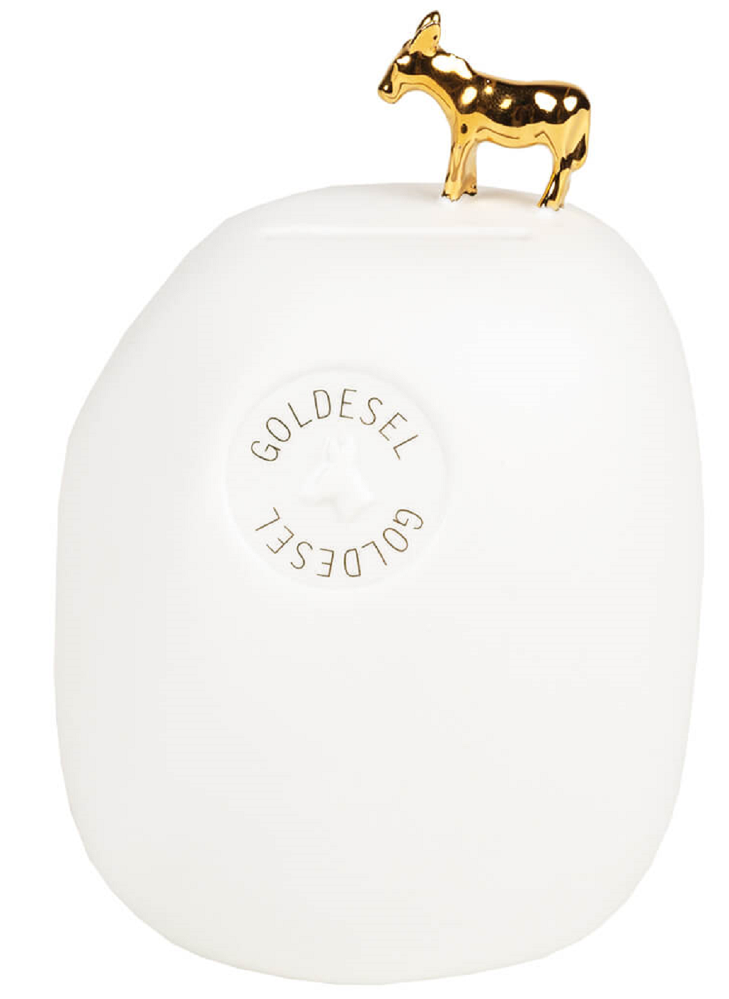 Herzstücke Spardose Schottersteine "Goldesel" - Räder Design