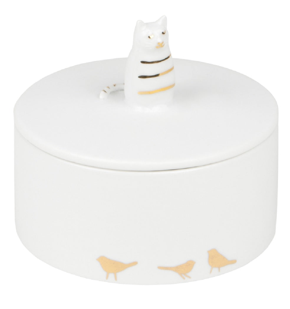Porzellangeschichten Dose Katze Räder Design