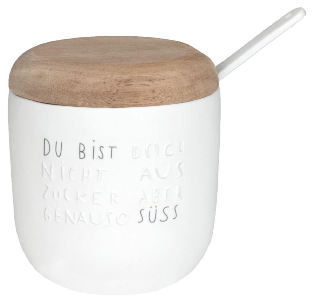 Dining Breakfast Zuckerdose mit Löffel "Du bist doch nicht aus Zucker" - Räder Design