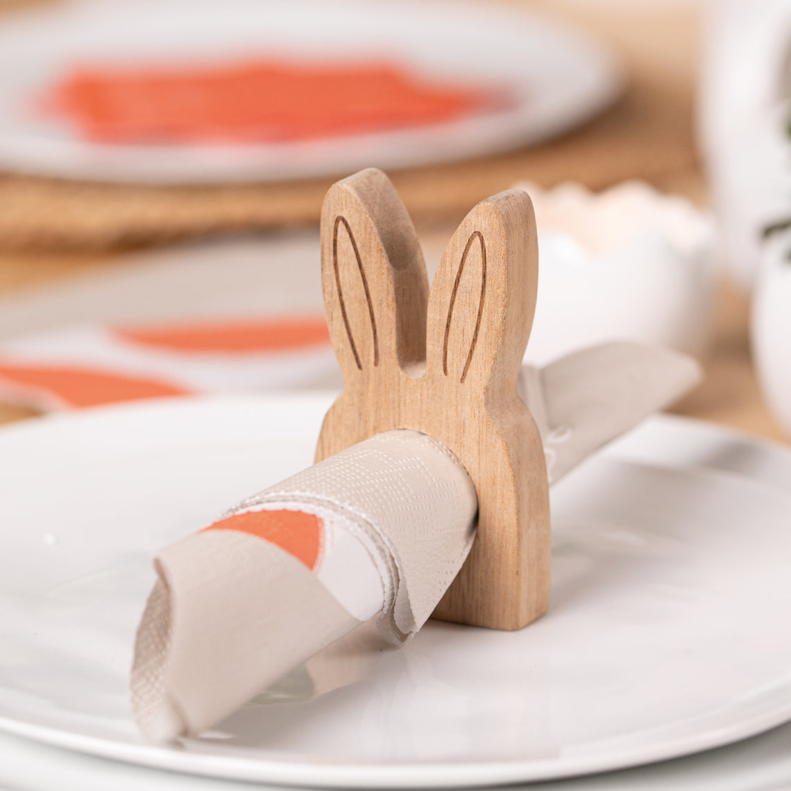 Ostern Holzhasen Dekoration Häschen 2er Set - Räder Design