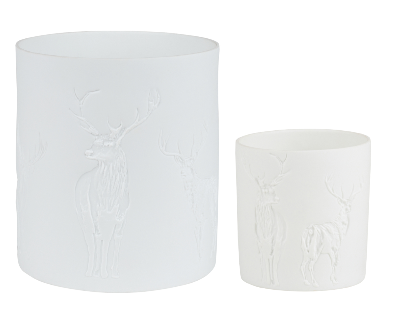 2er Set Heimatlicht+Winterschimmer "Hirsche" Windlichter Kerzenhalter- Räder Design