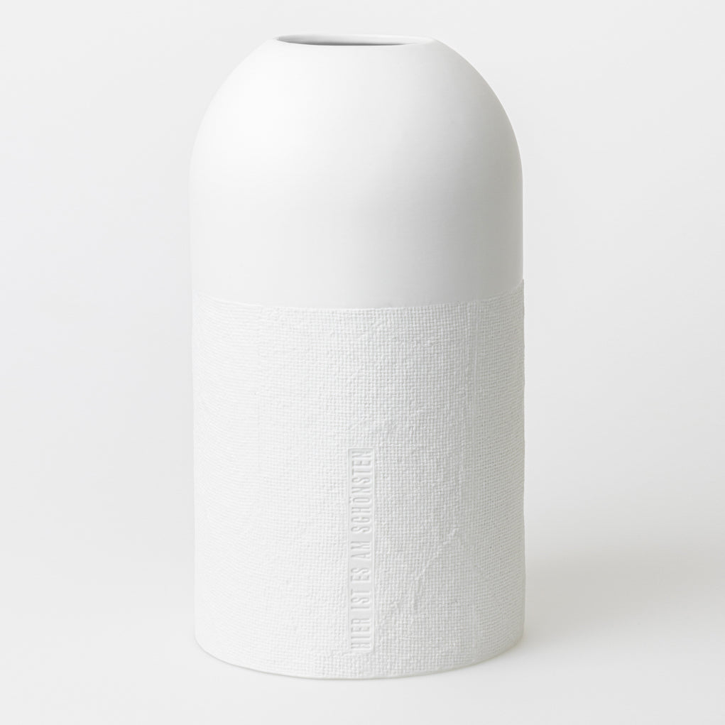 Formsprache Vase "Hier ist es am schönsten" Ø 19,5 cm, H: 36 cm - Räder Design