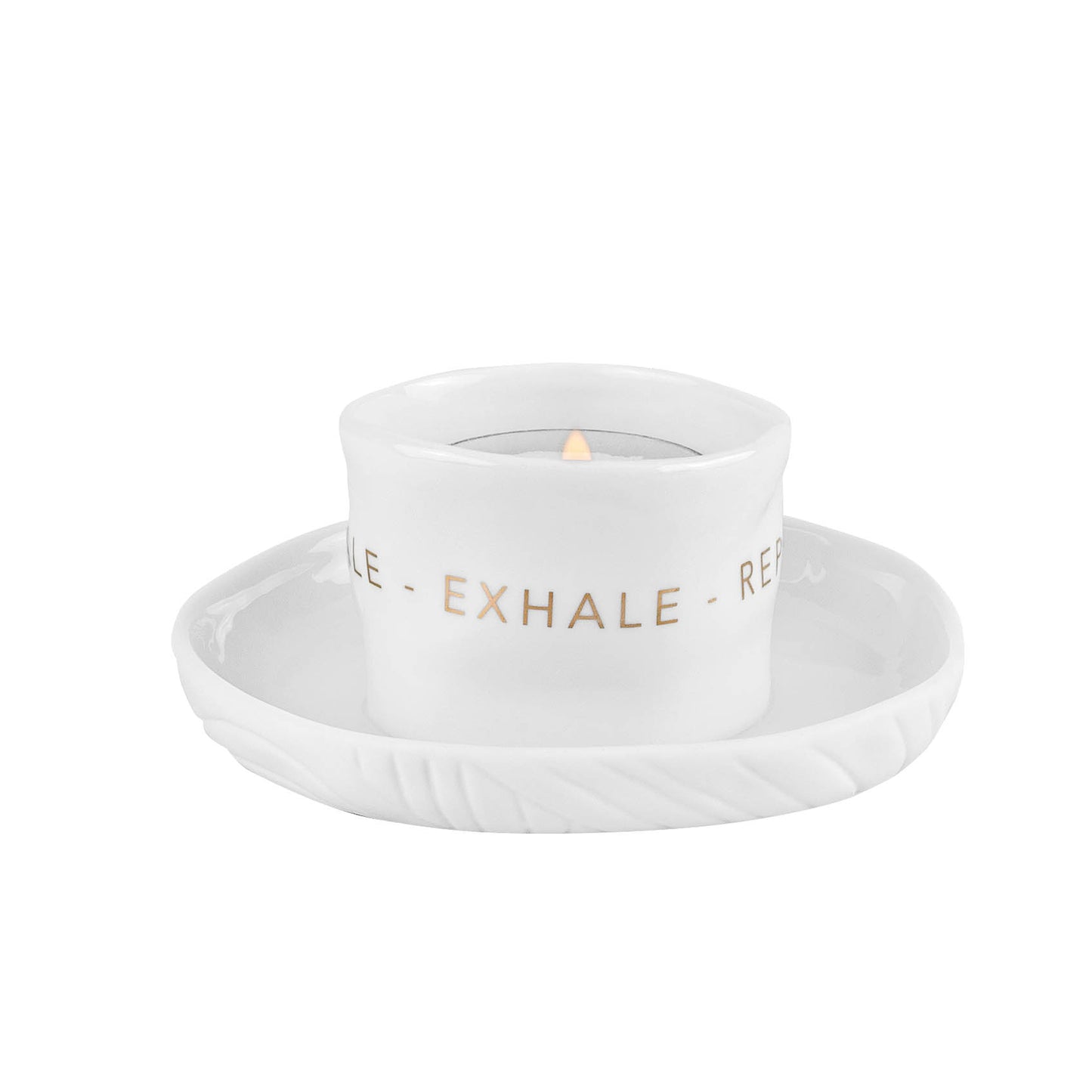 Zen Spirit Kerzenständer "Inhale Exhale Repeat" Ø 9 cm Teelichthalter - Räder Design