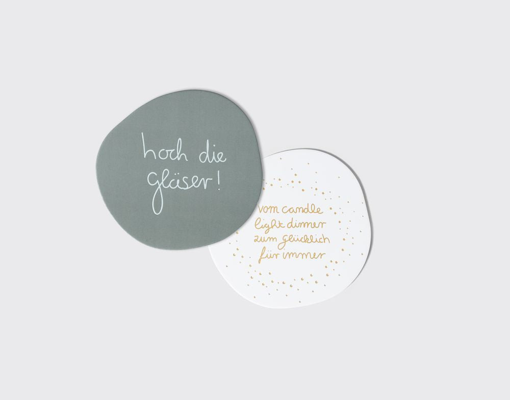 Glasuntersetzer 6er Set "Gläser & Candle Light Dinner" - Räder Design