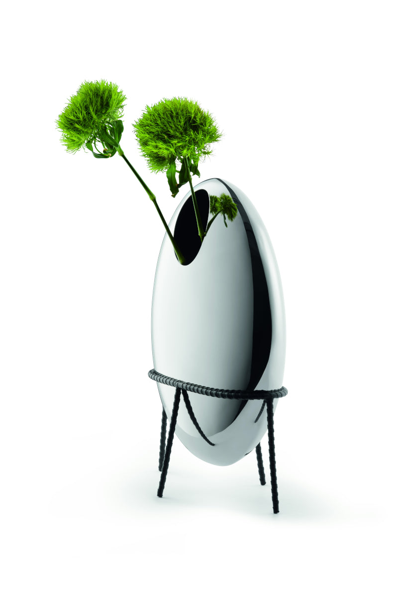 Elia Vase mit Ständer Glasvase Edelstahl zeitlos - Philippi Design