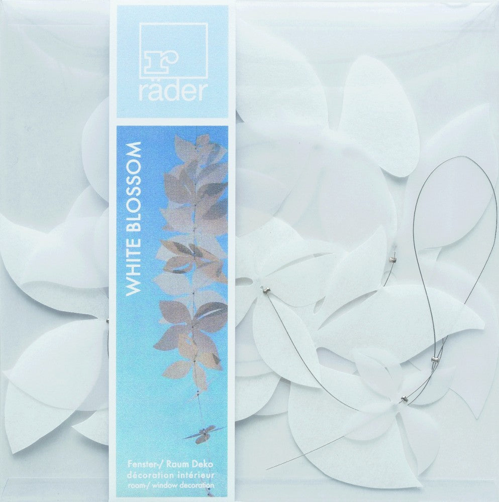 WHITE BLOSSOM Dekohänger Fenster- und Raumdekoration weiß Dekokette 70 cm Räder