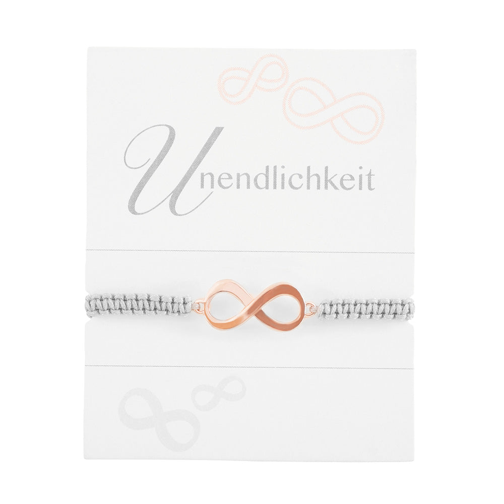 Geknüpftes Armband Glücksarmband "Unendlichkeit" Kristallen veredelt roségold - H.C.A.