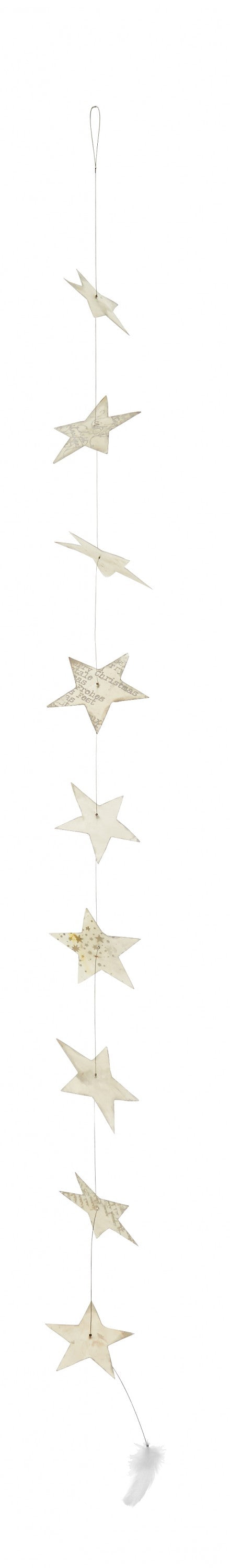 Capizkette Sterne Dekorationskette Kette CAPIZ STERNENKETTE weiß 100 cm Räder
