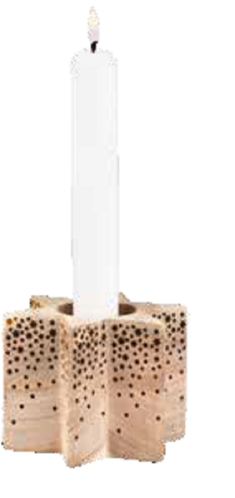 X-mas Holzstern mittel Kerzenhalter - Räder Design