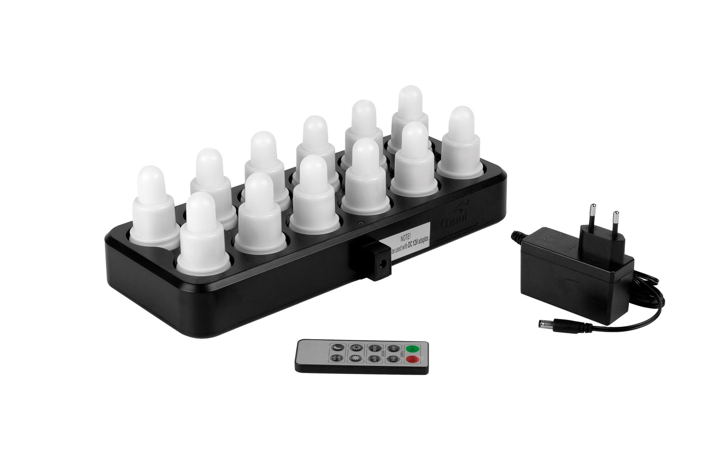 LED-Kerzen multicolor 12er Set "mit Fernbedienung und Ladestation"- Räder Design