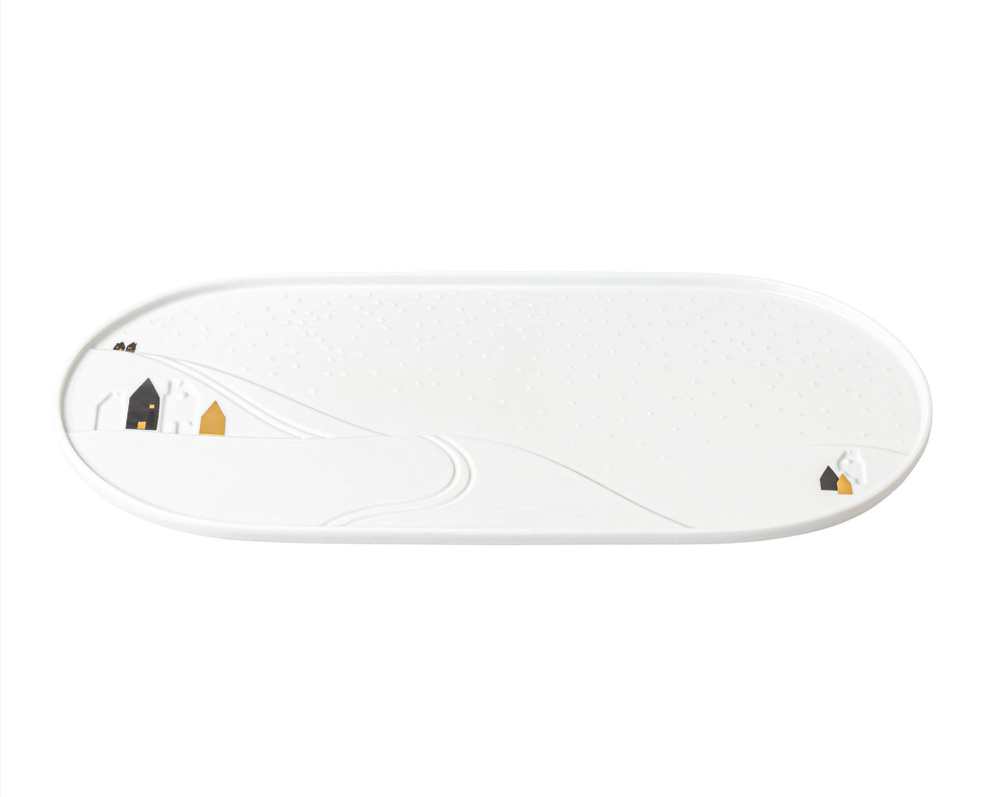 Servierplatte SCHNEETAG Porzellan Teller Dekoration - Räder Design.