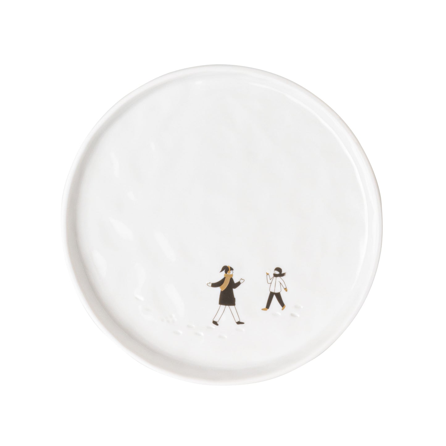 Schneetag Teller "Schneeballschlacht" Speiseteller Servierteller - Räder Design