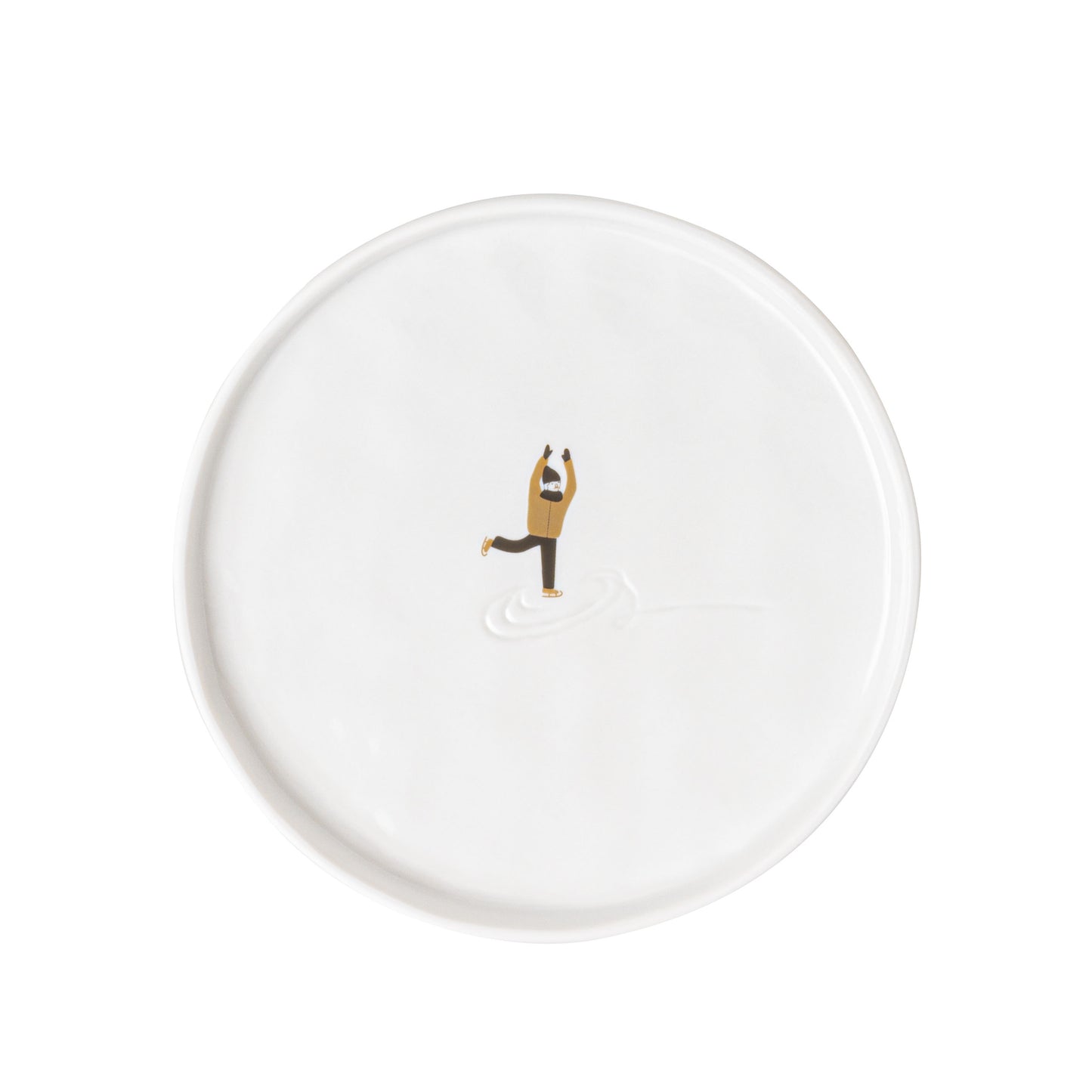 Schneetag Teller "Eis laufen" Speiseteller Servierteller - Räder Design