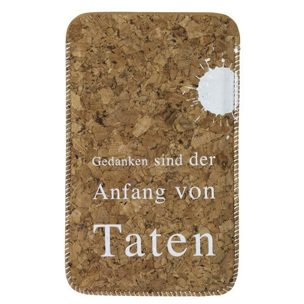Iphone Hülle Kork GEDANKEN SIND... Iphone Tasche