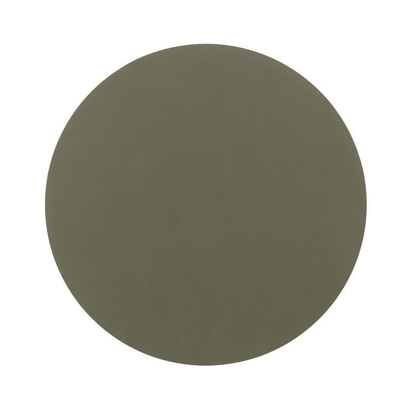 Tischset Rund Platzset Leder Nupo S (24cm) Army Green - LindDNA