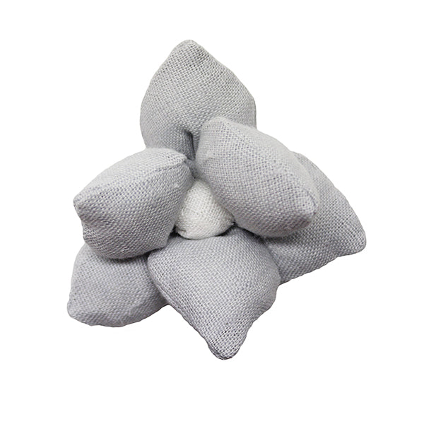 2er Set Textile Leinen Deko Blumen klein grau - Giardino Segreto