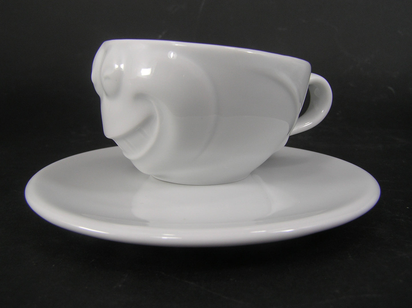 Espressotasse mit Henkel und Untertasse ANTON Hartporzellan weiß
