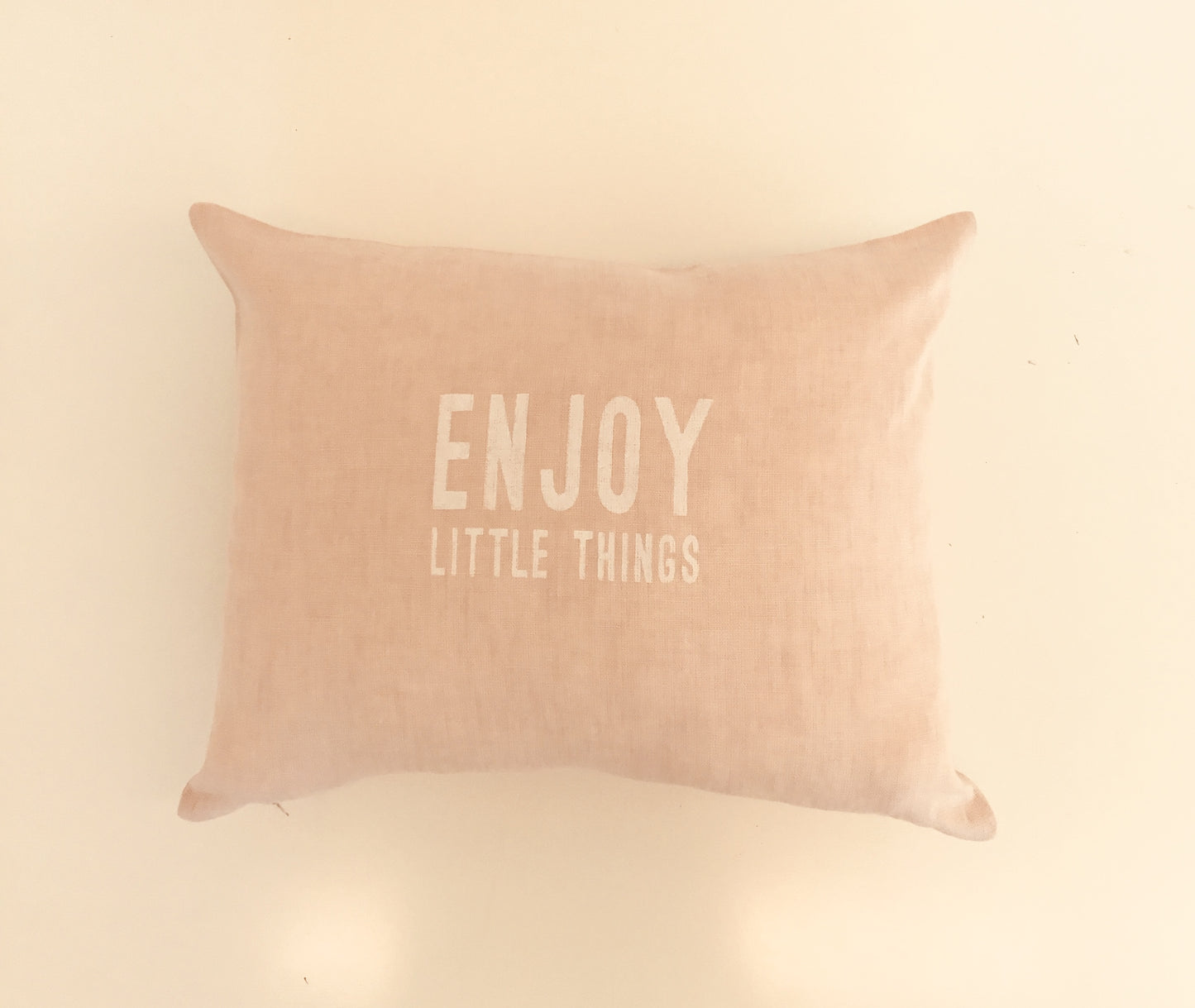 Leinenkissenbezug "enjoy little things" mit Füllkissen rosé - Giardino Segreto
