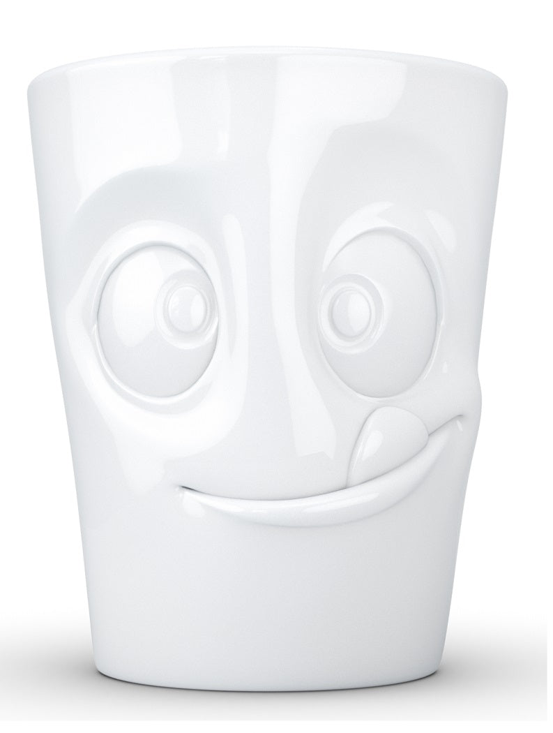 Henkeltasse große Kaffeetasse Porzellan 350 ml weiß Fiftyeight Products