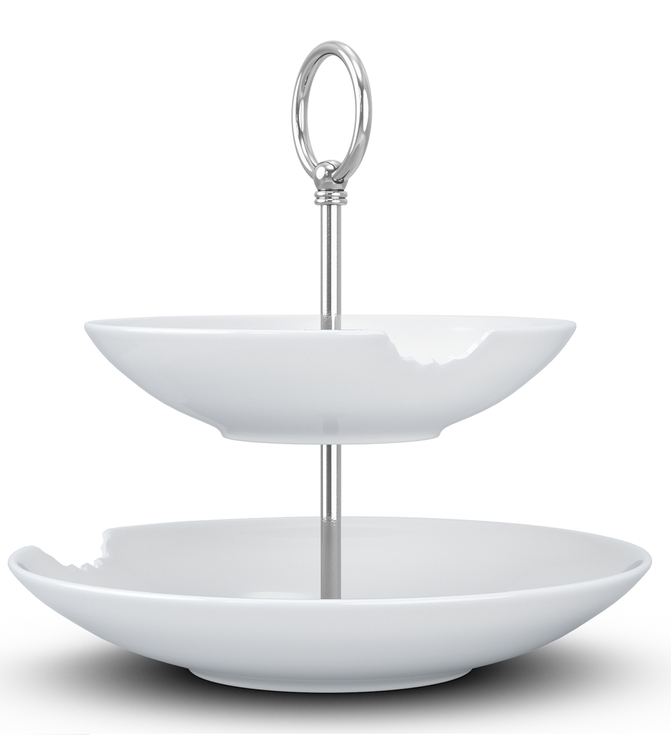 Food-Tempel 2-stufig mit 2 tiefen Tellern mit Biss - Fiftyeight Products