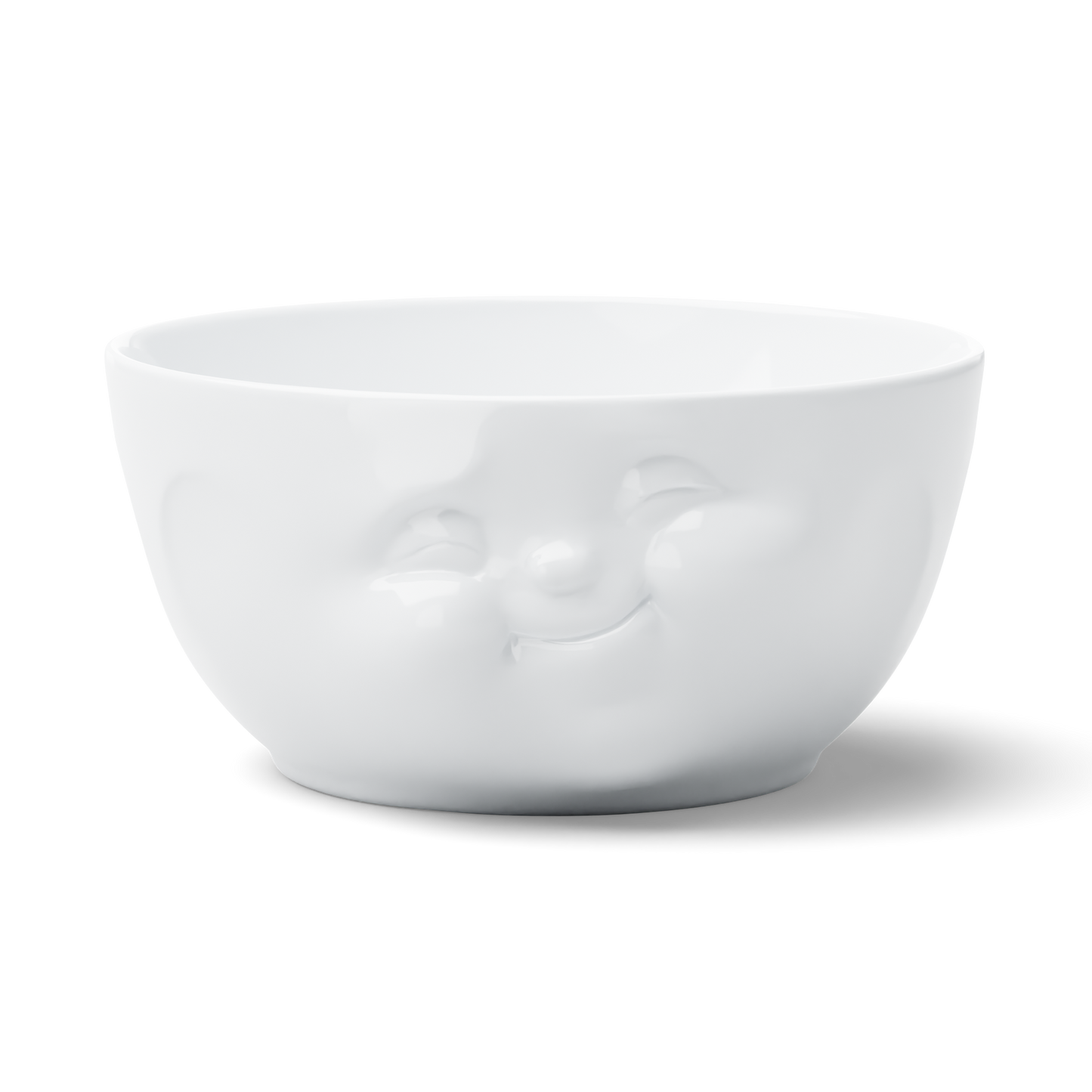 Schüssel 2600 ml "Mampfend" Porzellan weiß - Fiftyeight Products