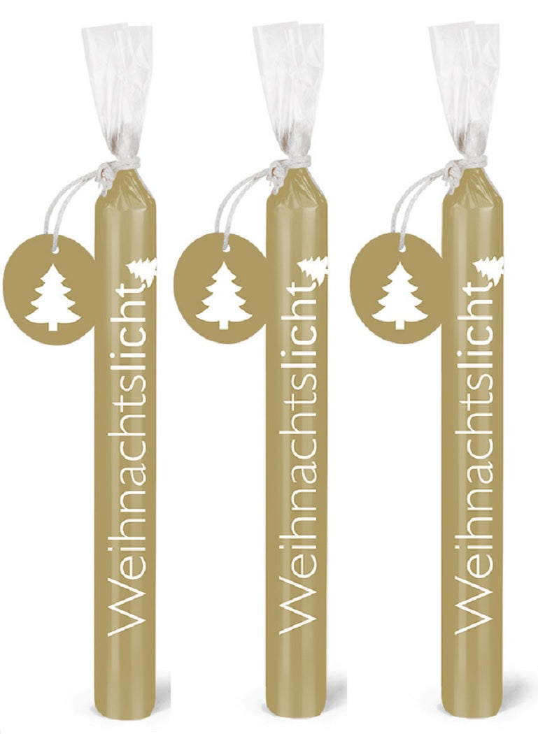 Weihnachtslicht Kerzen 3er Set metallic Bulla Design