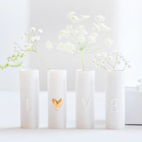 4er Set Mini Vasen Love Räder Design