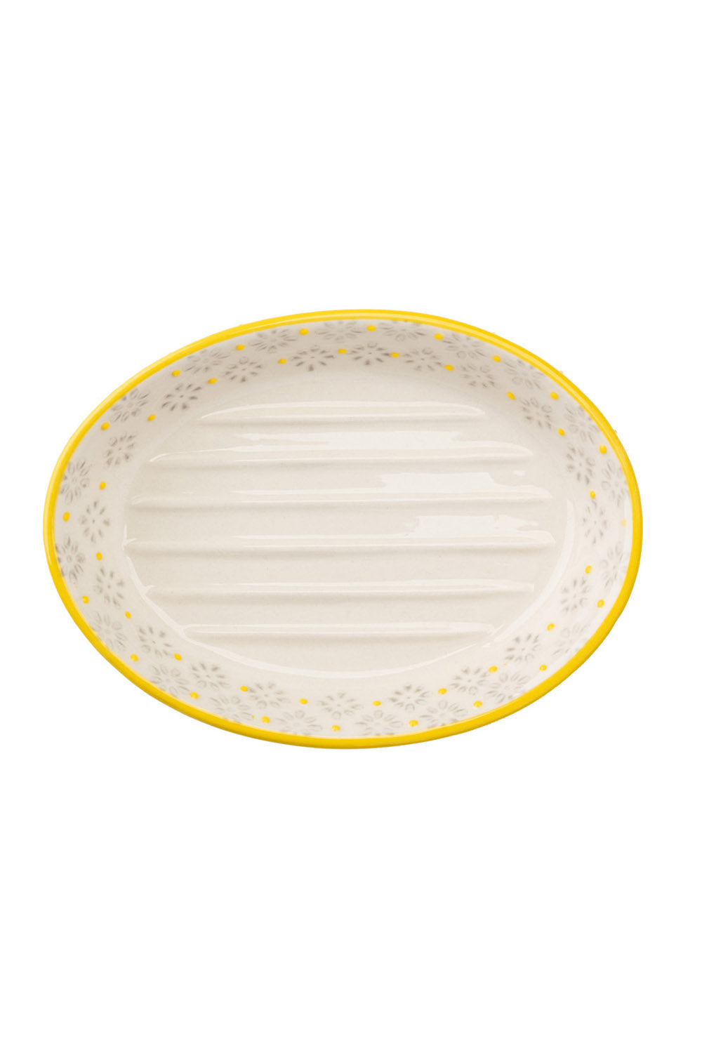 Tranquillo Seifenschale Traditional oval – Creme / Gelb, 15 × 11 × 3 cm