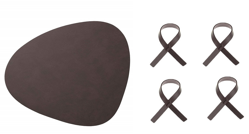 Tischset inkl. Serviettenringe 8er Set (Tischset Curve L + Serviettenringe) - LindDNA