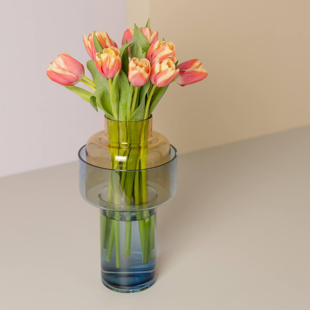 Glasvase Vase aus Glas "Aura amber" - Remember