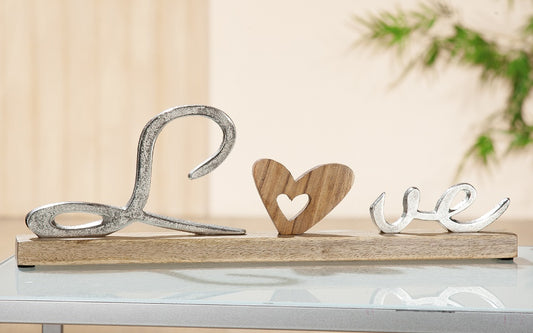 Schriftzug auf Holzbase "Love" Deko - Gilde Handwerk