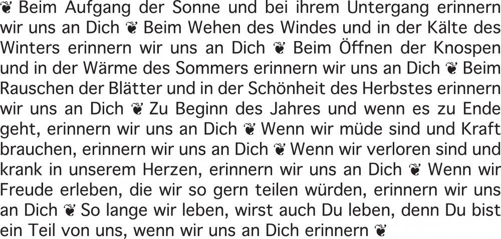 Wortlichtkerze Sinntexte LEUCHTENDE GEDANKEN - WIR ERINNERN UNS (TRAUER) Bulla Design