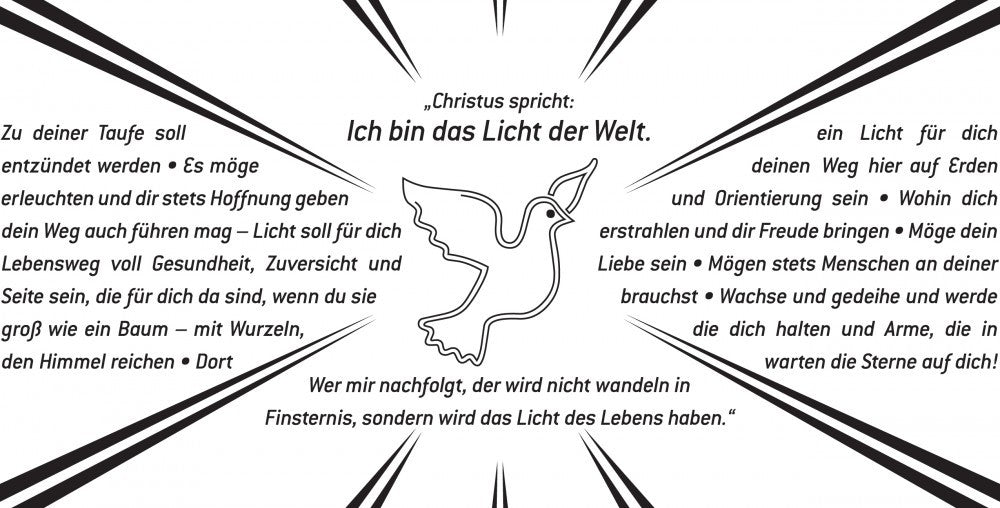 Wortlichtkerze Sinntexte ZUR TAUFE