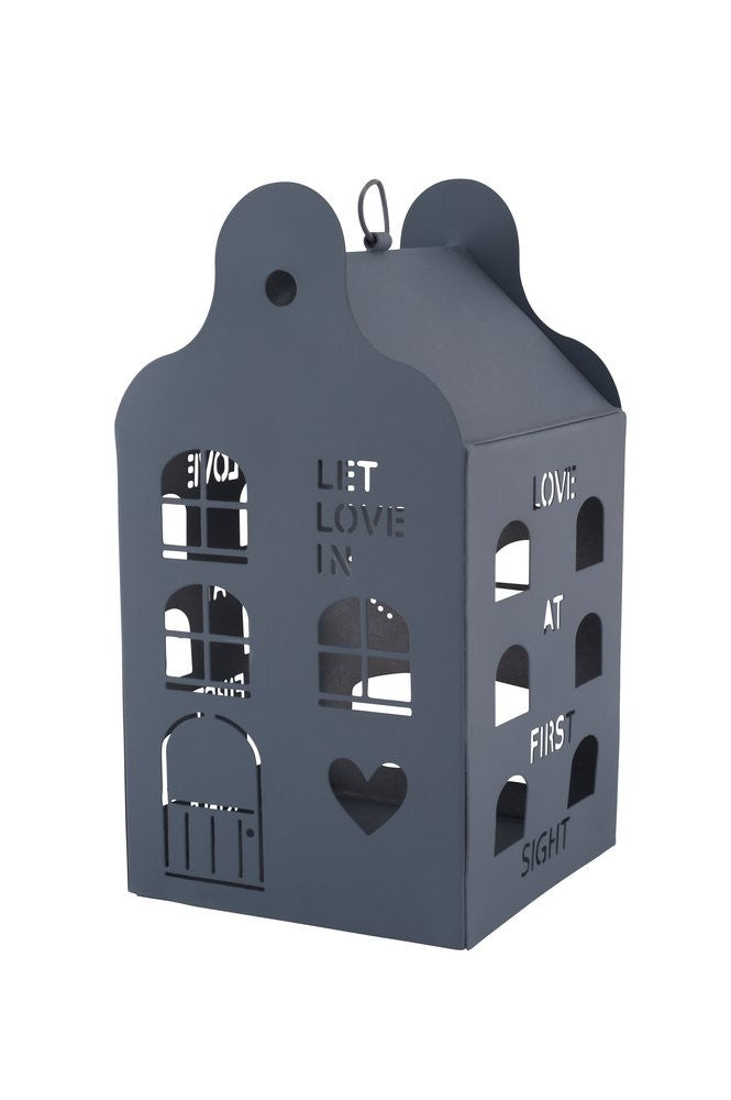 Windlicht Häuschen "let love in" groß - Gift Company