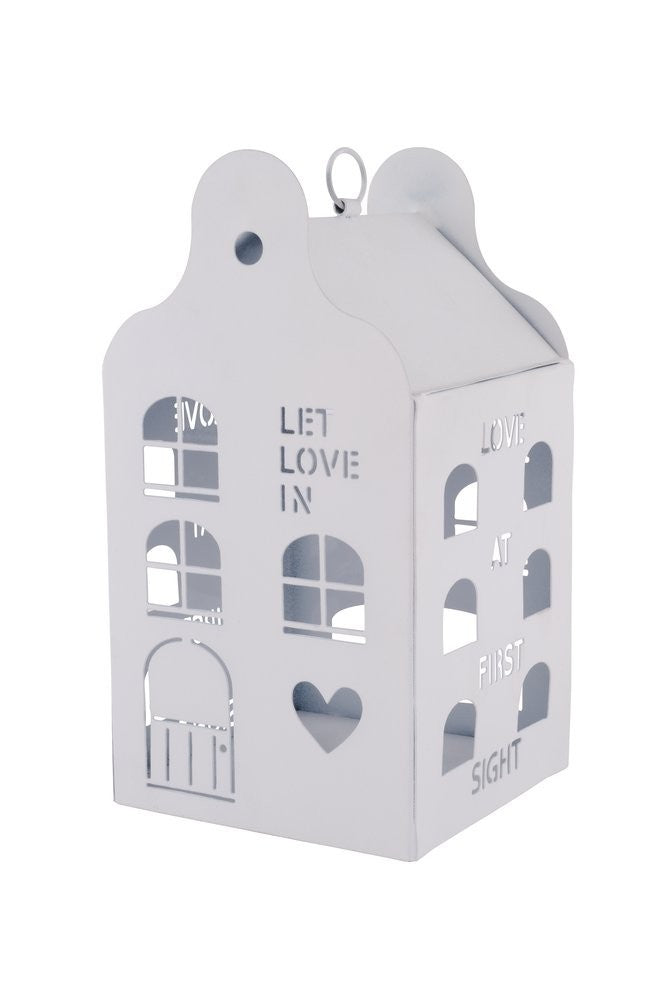 Windlicht Häuschen "let love in" groß - Gift Company