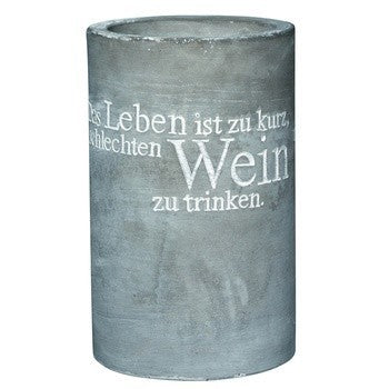 Weinkühler  Poesie et Table Vino DAS LEBEN IST ZU KURZ... Räder