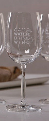 Vino Rotweinglas "save water drink wine" - Räder Design