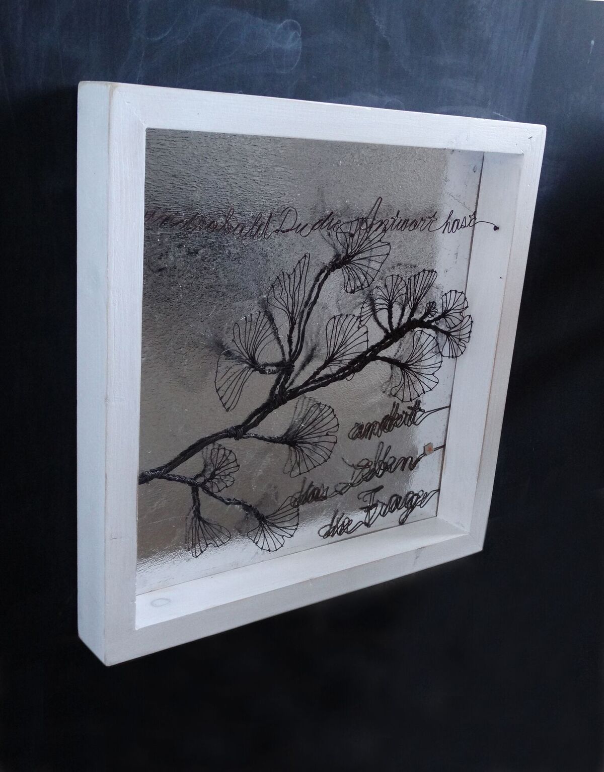 Wandbild Drahtkunst "Groß Ginko" - Good old friends
