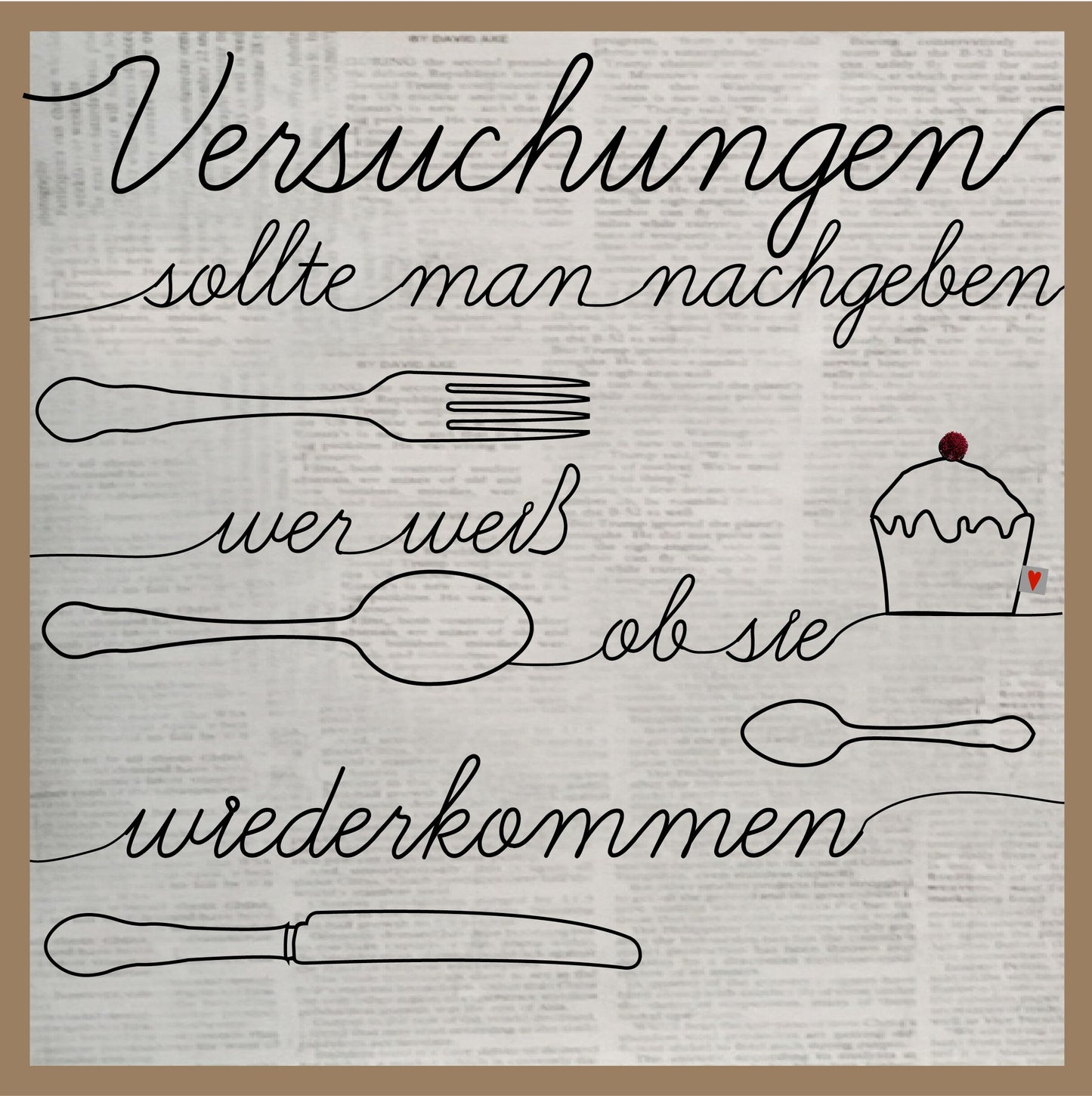 Wandbild Drahtkunst "Großes Besteck" - Good old friends
