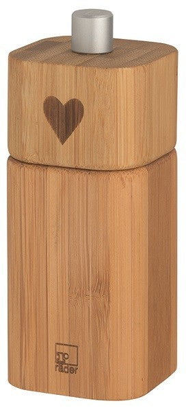 kleine Pfeffermühle Holz HERZ Räder