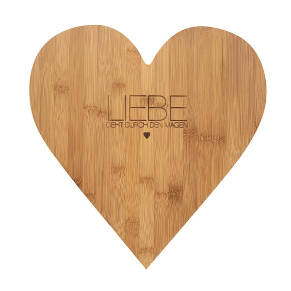 Herzschneidebrett "Liebe geht durch den Magen" groß - Räder Design