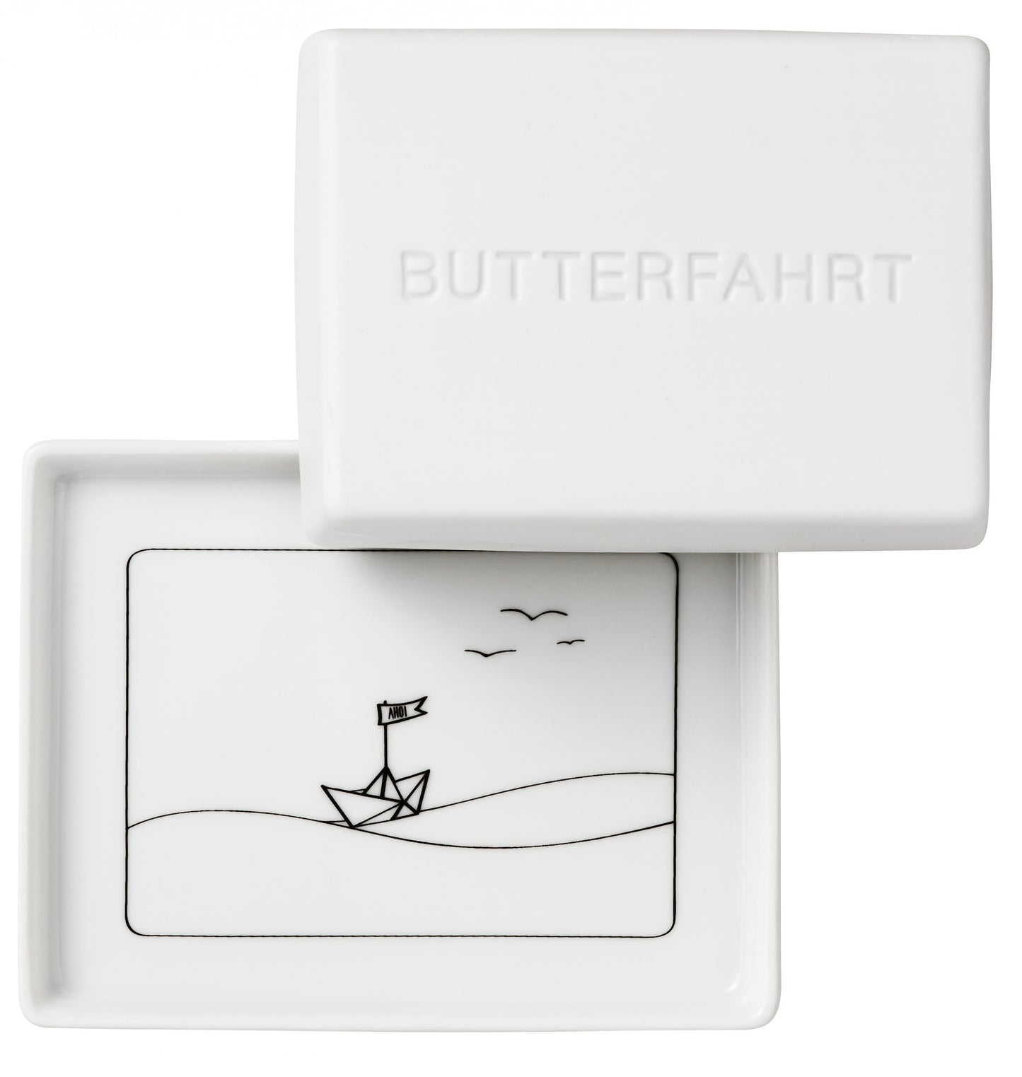 Butterdose Porzellan "Butterfahrt" - Räder Design