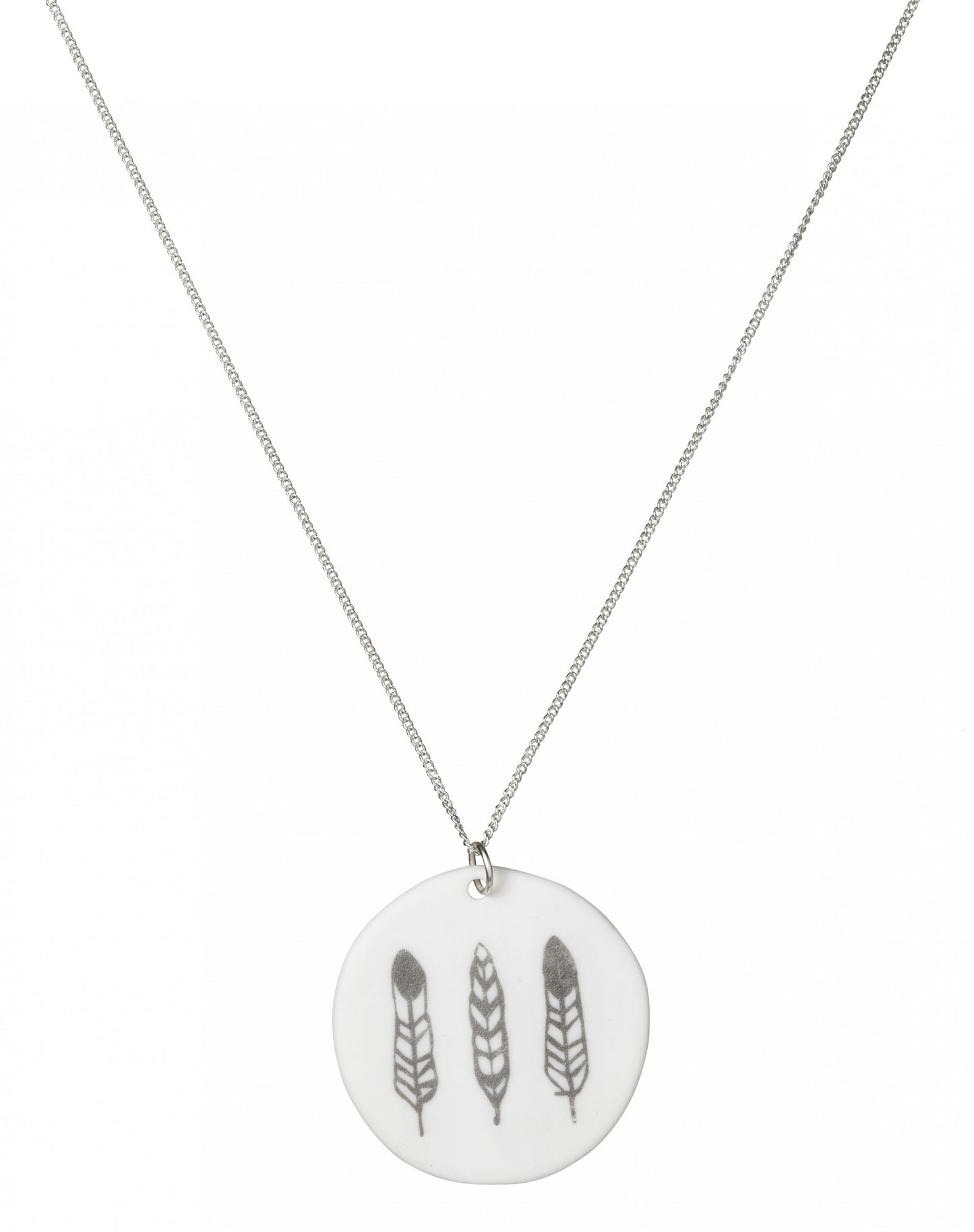 Halskette Kette Porzellankette SEI FRECH... versilbert L 81 cm Räder..