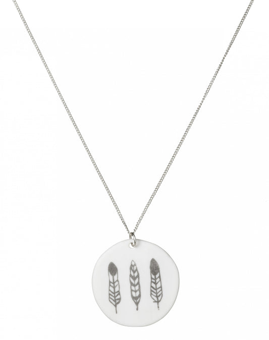 Halskette Kette Porzellankette SEI FRECH... versilbert L 81 cm Räder..
