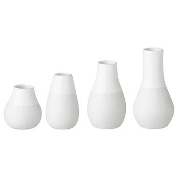 ZUHAUSE Vasen klein 4er-Set MINIVASEN Porzellan, Räder Design