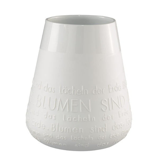 Zuhause Porzellan Vase BLUMEN SIND DAS LÄCHELN DER ERDE klein 21 cm (h) Blumenvase